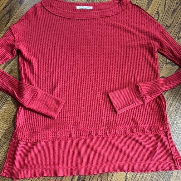 We The Free Tops - We The Free Vibrant Red Long Sleeve Sweatshirt
